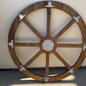 Rustic Brown Wooden Wheel Wall Decor